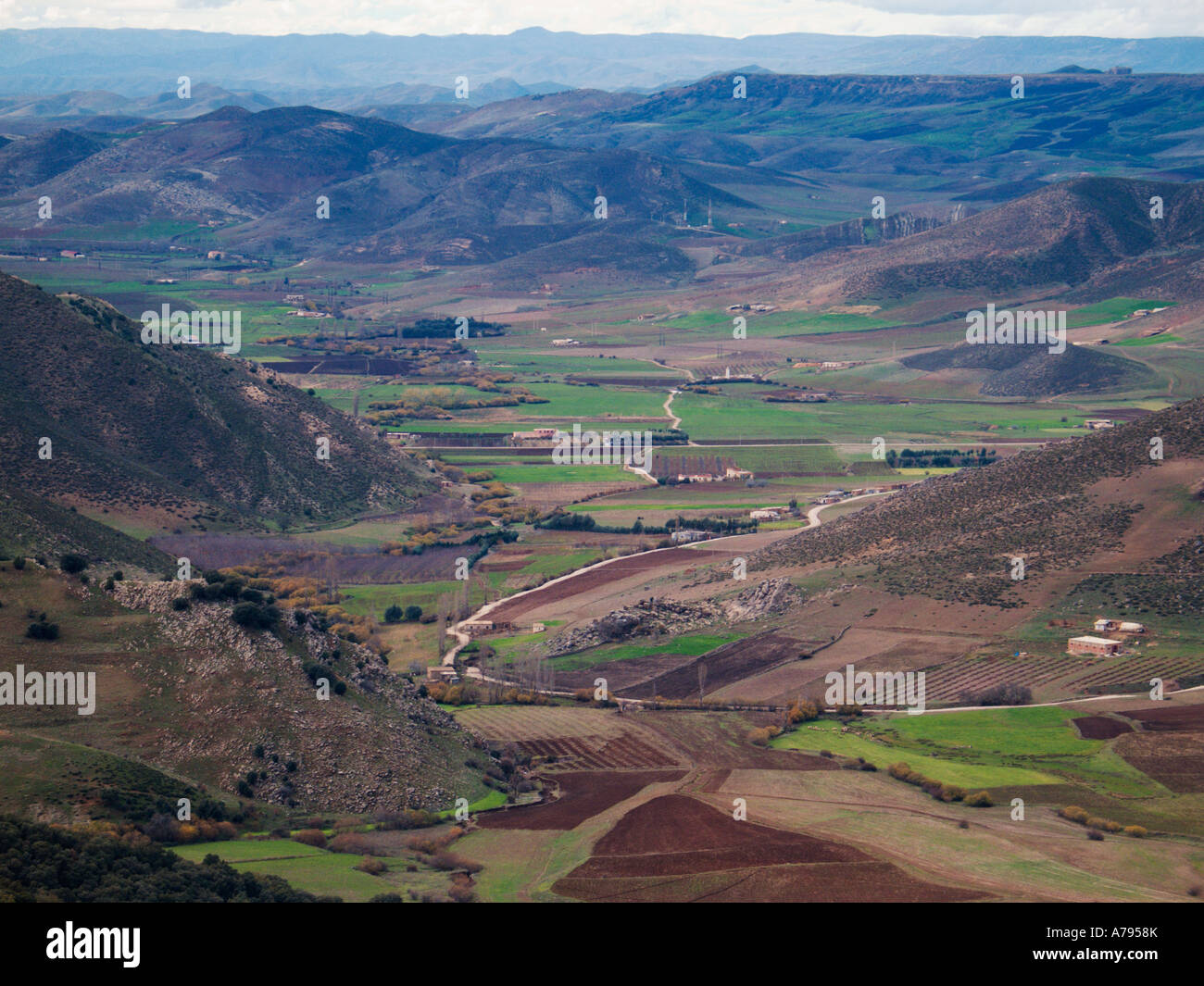 View from the Middle Atlas mountain range, near Azrou, Morocco Stock Photo
