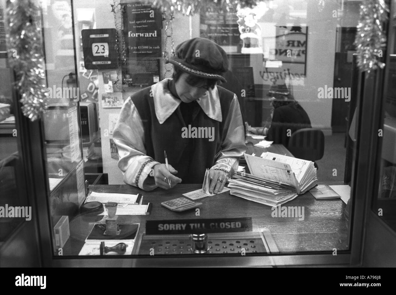 Christmas party in a high street Midland Bank branch office1990s UK South London 1994 HOMER SYKES Stock Photo