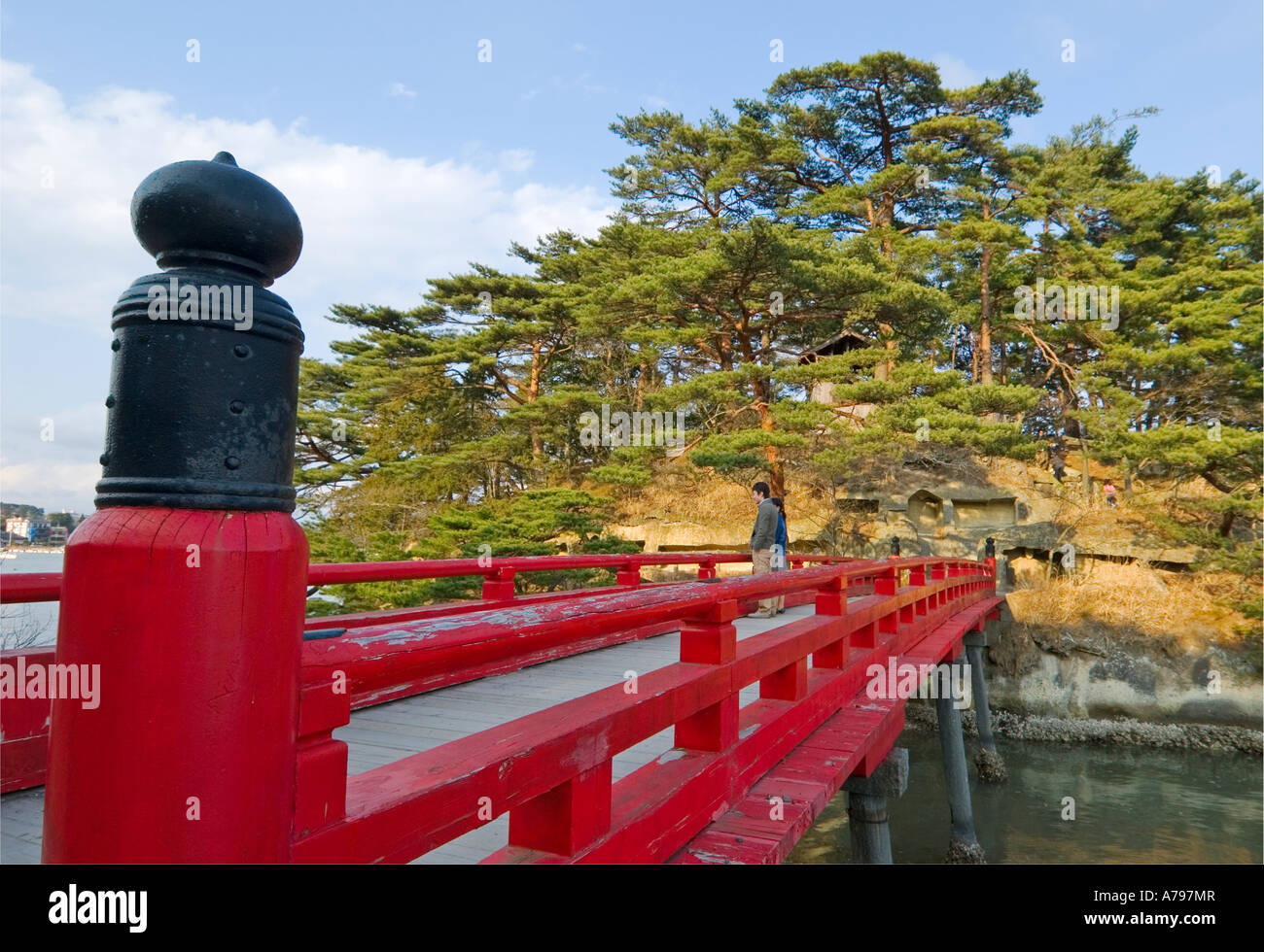 Red Bridge crossing to an island Matsushima Bay Japan Stock Photo - Alamy