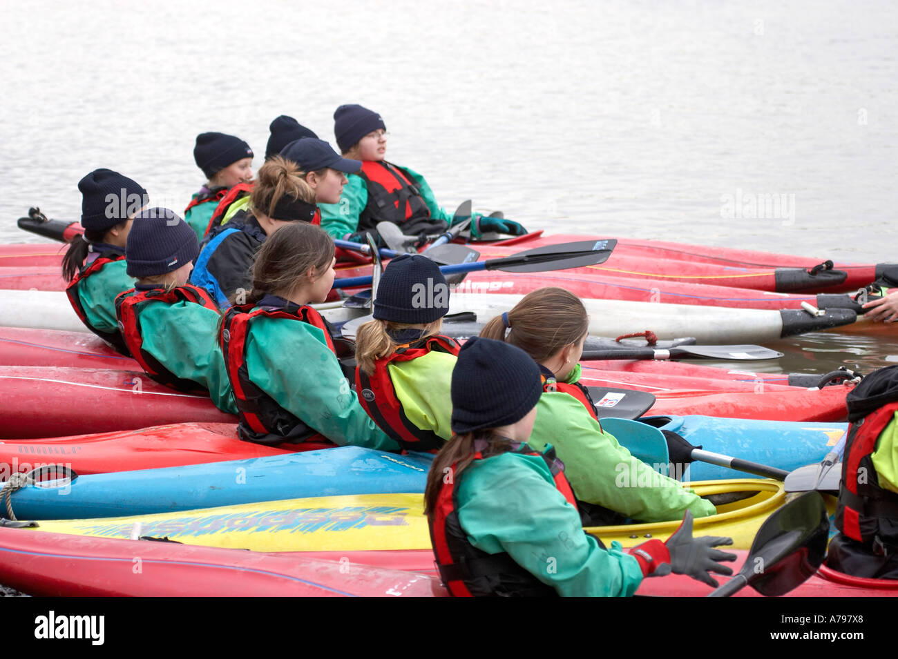 Kayak Canoe training of schoolchildren students from Westminster