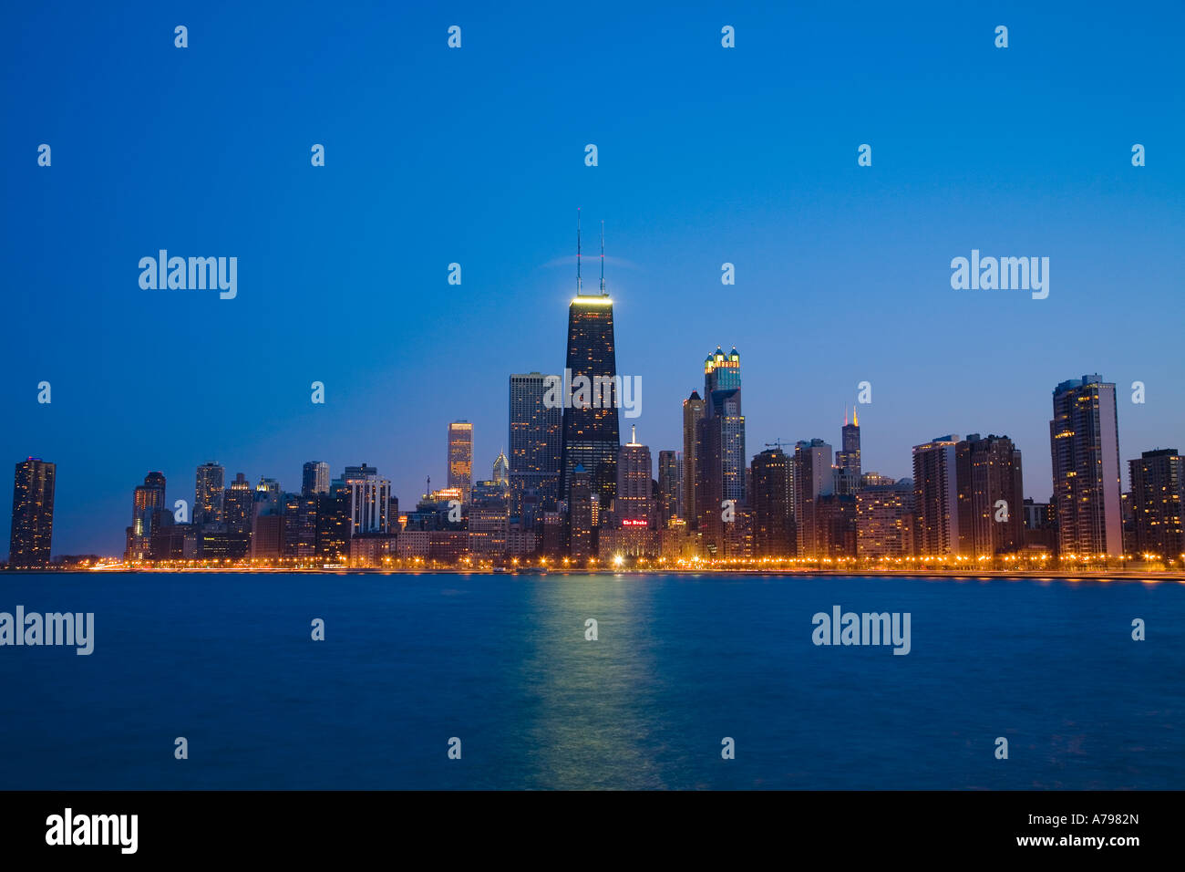 Downtown chicago skyline viewed from hi-res stock photography and ...