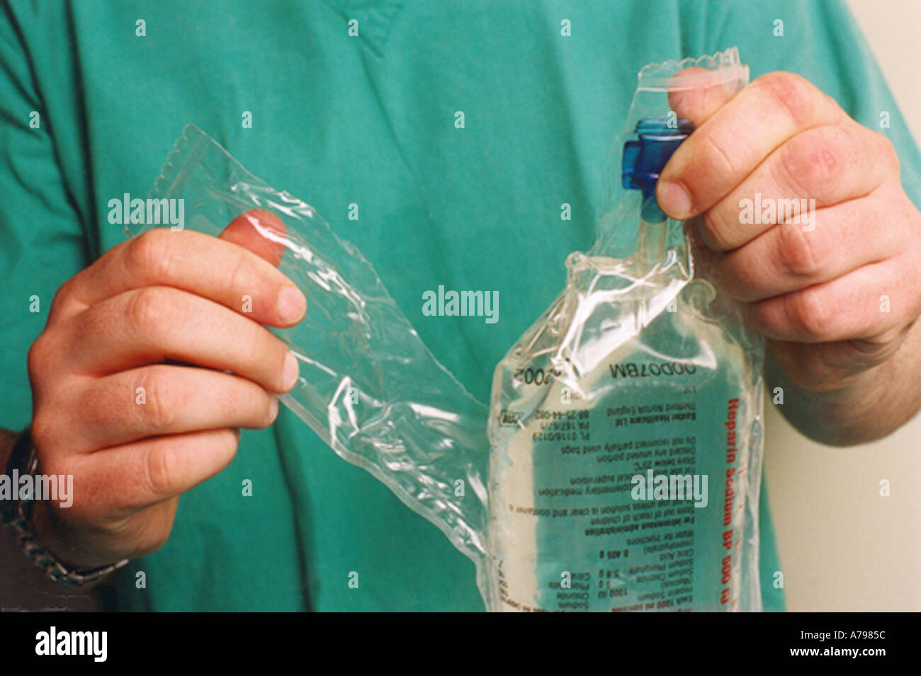 Preparing Intravenous Fluids Stock Photo Alamy