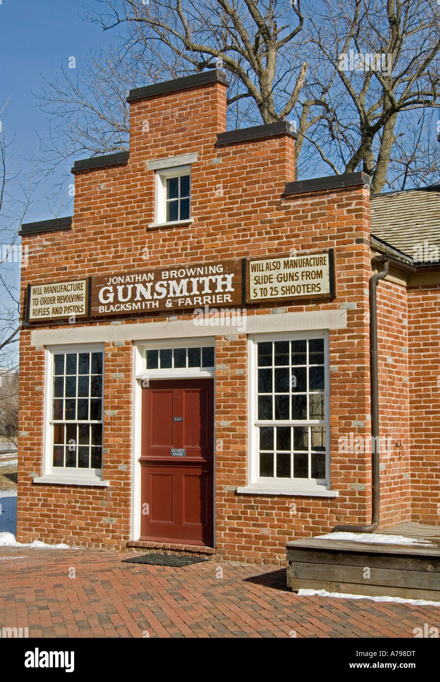 Jonathan Browning home and gun shop in Nauvoo, Illinois, built in 1845