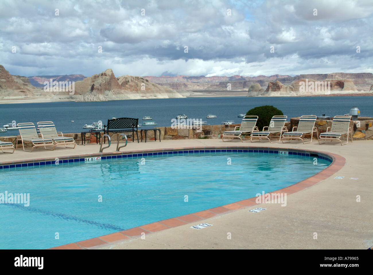 Swimming Pool at Lake Powell Arizona Stock Photo Alamy