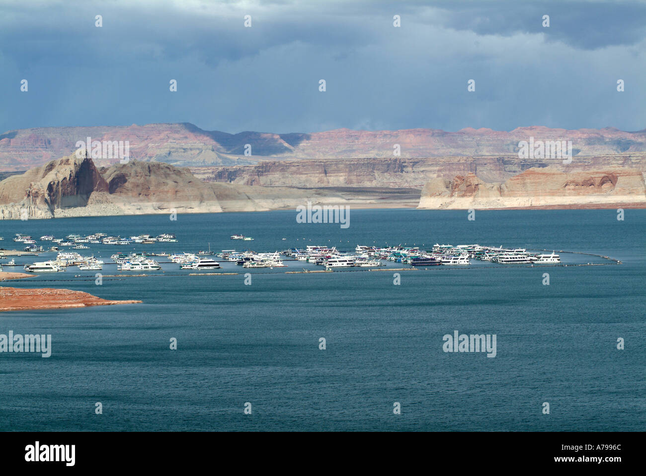 View of Wahweap Bay and Marina Stock Photo - Alamy