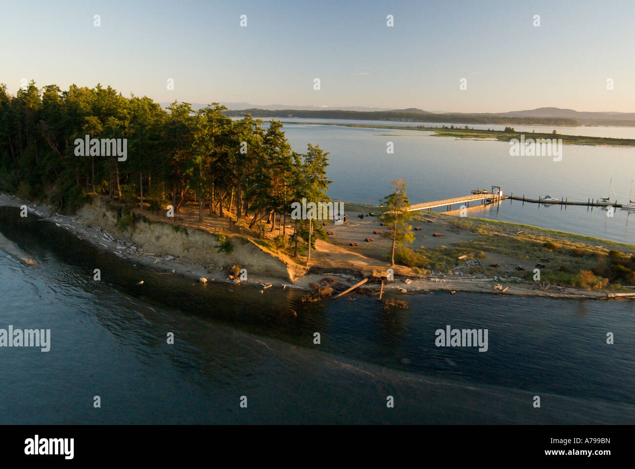 Aerial photograph of Sidney Spit on Sidney Island in Gulf Islands