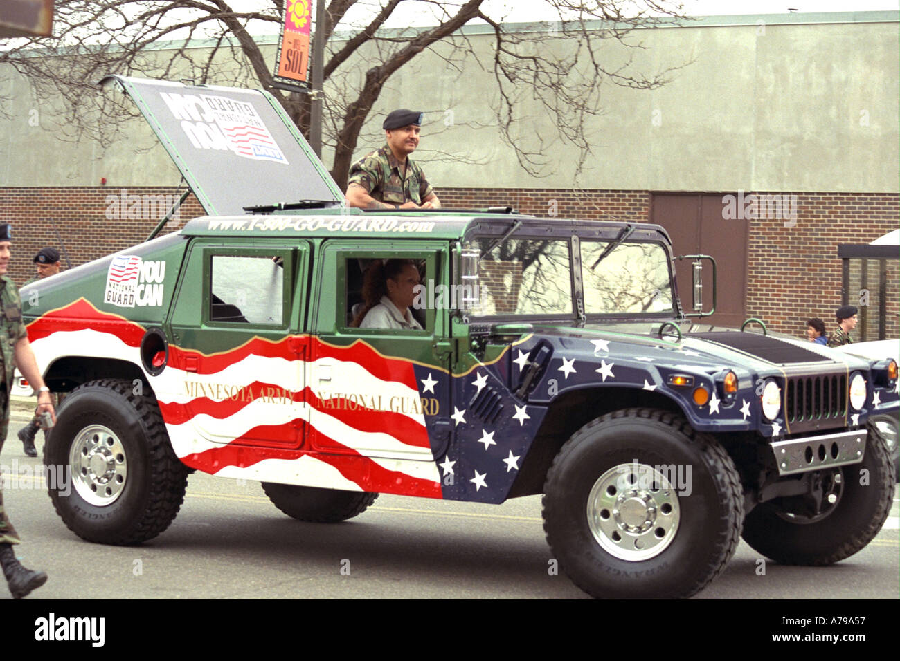 National Guard Hummer at Cinco de Mayo festival.  St Paul Minnesota USA Stock Photo