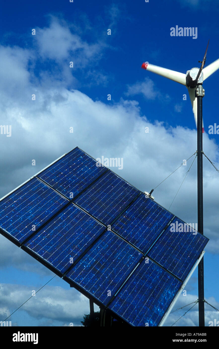 Renewable energy generation solar panel wind mill Stock Photo Alamy