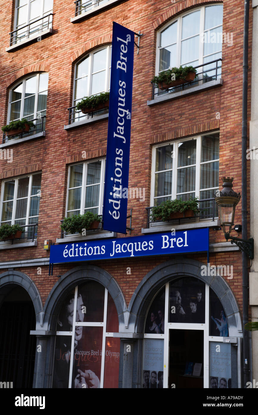 Editions Jacques Brel in Place Vieille Halle aux Bles Brussels Belgium Stock Photo