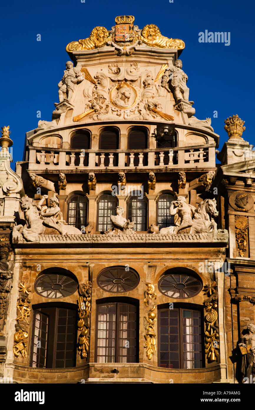 Le Cornet in The Grand Place illuminated by morning sunshine Brussels  Belgium Stock Photo - Alamy