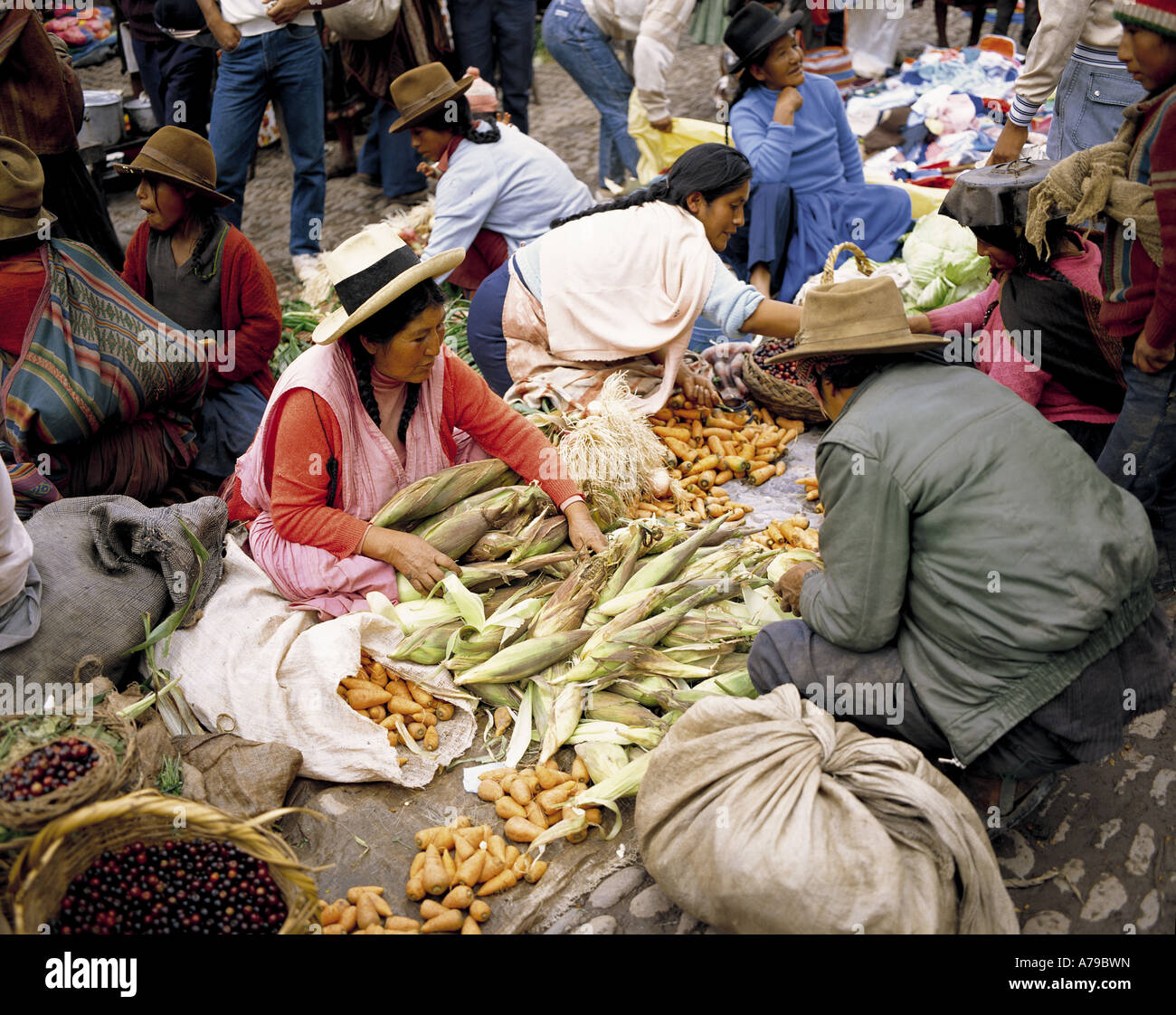 Pisac market Cusco Peru Stock Photo