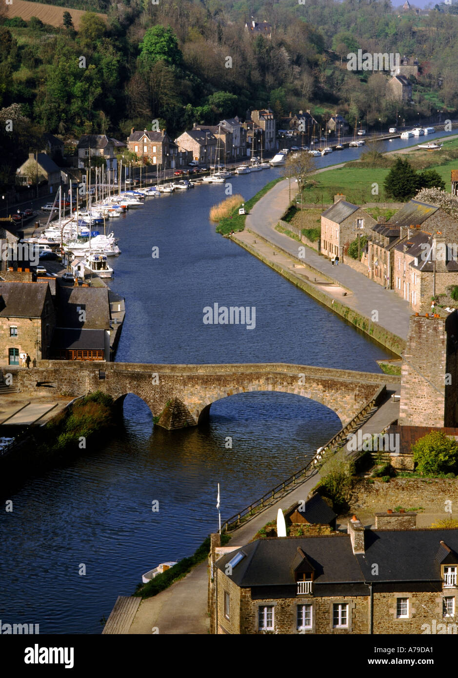 brittany cotes d armor dinan river rance pont gothique port Stock Photo ...