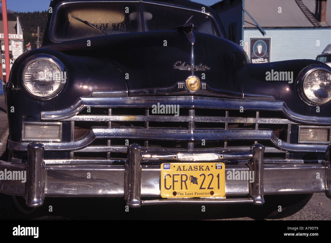 1947 Chrysler on Broadway, Skagway Alaska USA Stock Photo