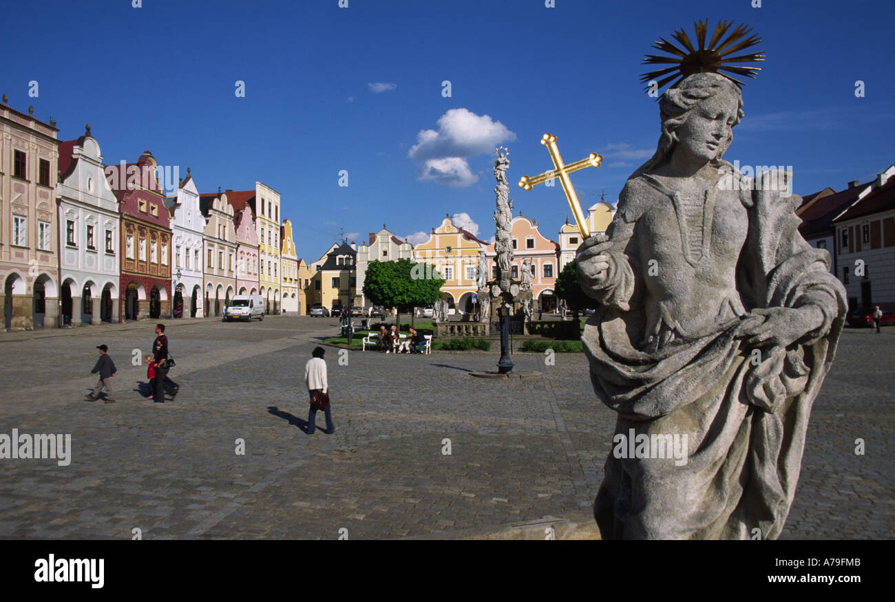 Marktplatz in Telsch Marketsquare at Telc Stock Photo