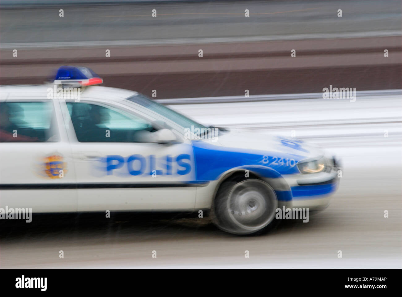 A Swedish police car Stock Photo - Alamy