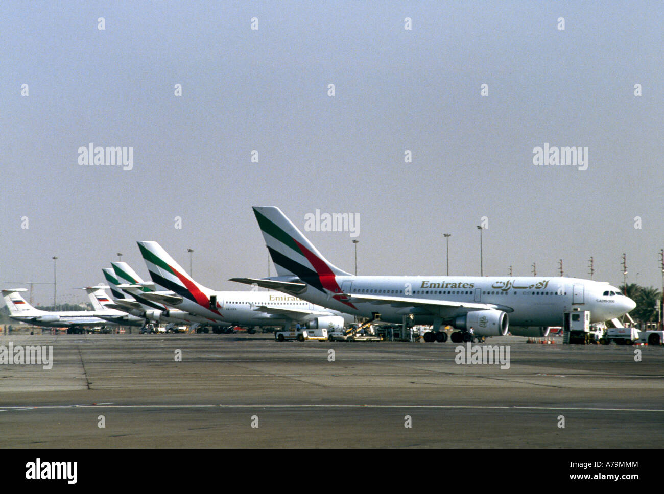 Dubai UAE International Airport Emirates Aeroplanes Stock Photo