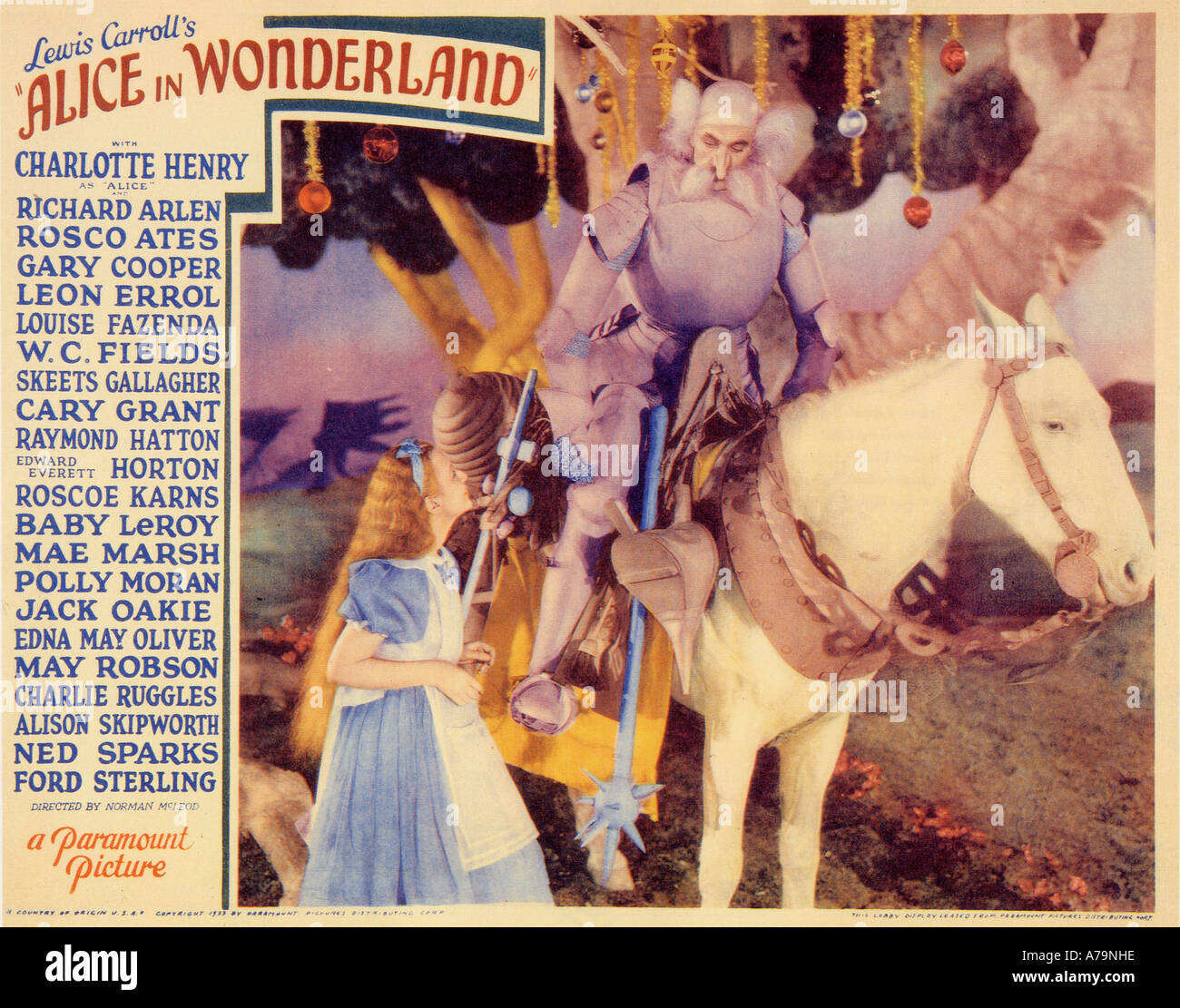 ALICE IN WONDERLAND 1933 Paramount film with Charlotte Henry as Alice Stock Photo