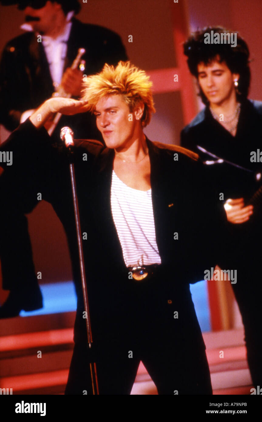 DURAN DURAN UK pop group with lead singer Simon Le Bon about 1985 Stock