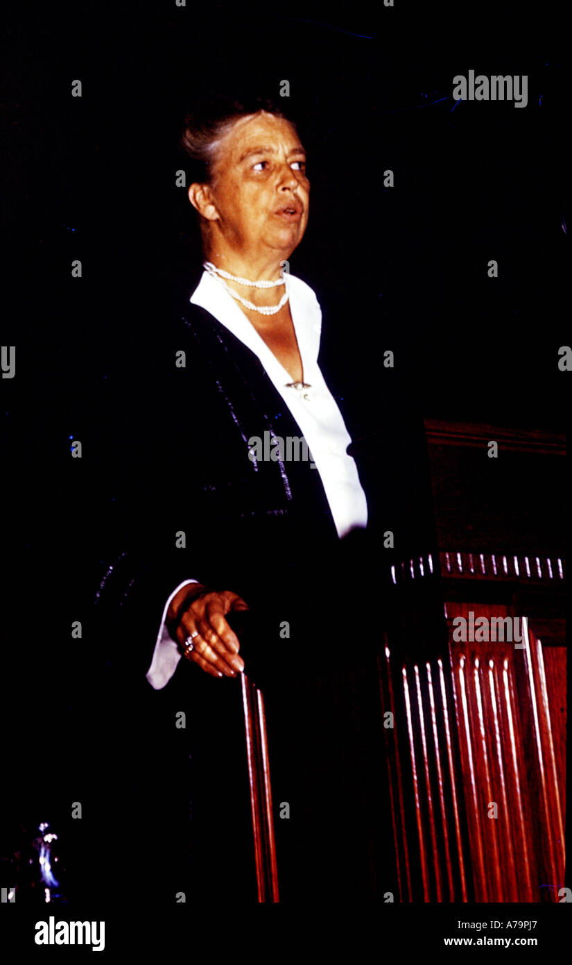 ELEANOR ROOSEVELT  1884 to 1962 wife of US President Franklin Roosevelt about 1945 Stock Photo