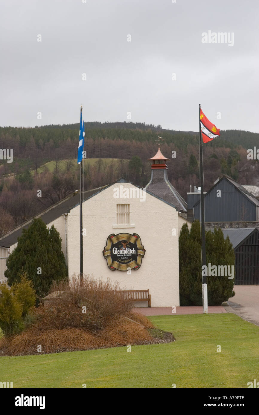The Glenfiddich whisky Distillery, buildings & grounds, Dufftown Scotland UK. Glenfiddich is a Speyside single malt Scotch whisky by William Grant . Stock Photo