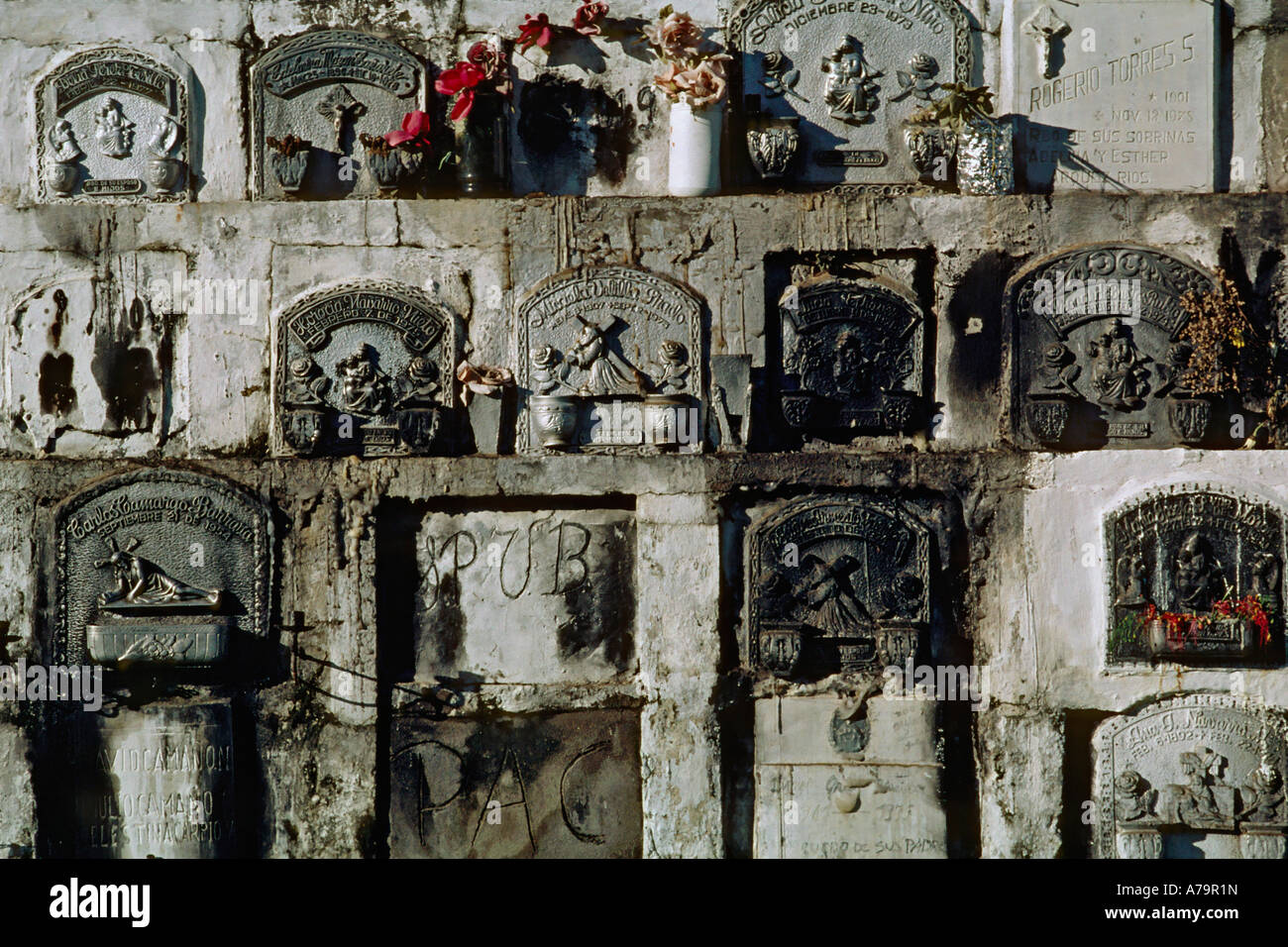 Tombs in a cemetery in Mompós Columbia Stock Photo