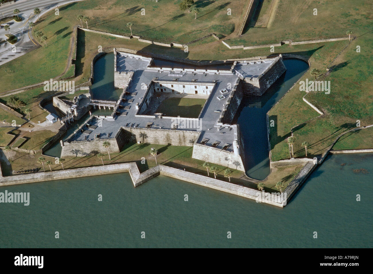 Arial view of the Castillo de San Marcos in St Augustine Florida USA Stock Photo