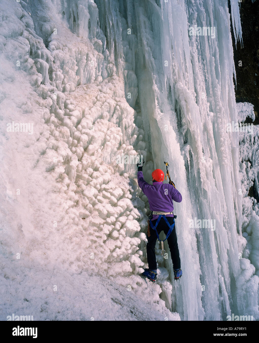 Ice Climbing, Iceland Stock Photo