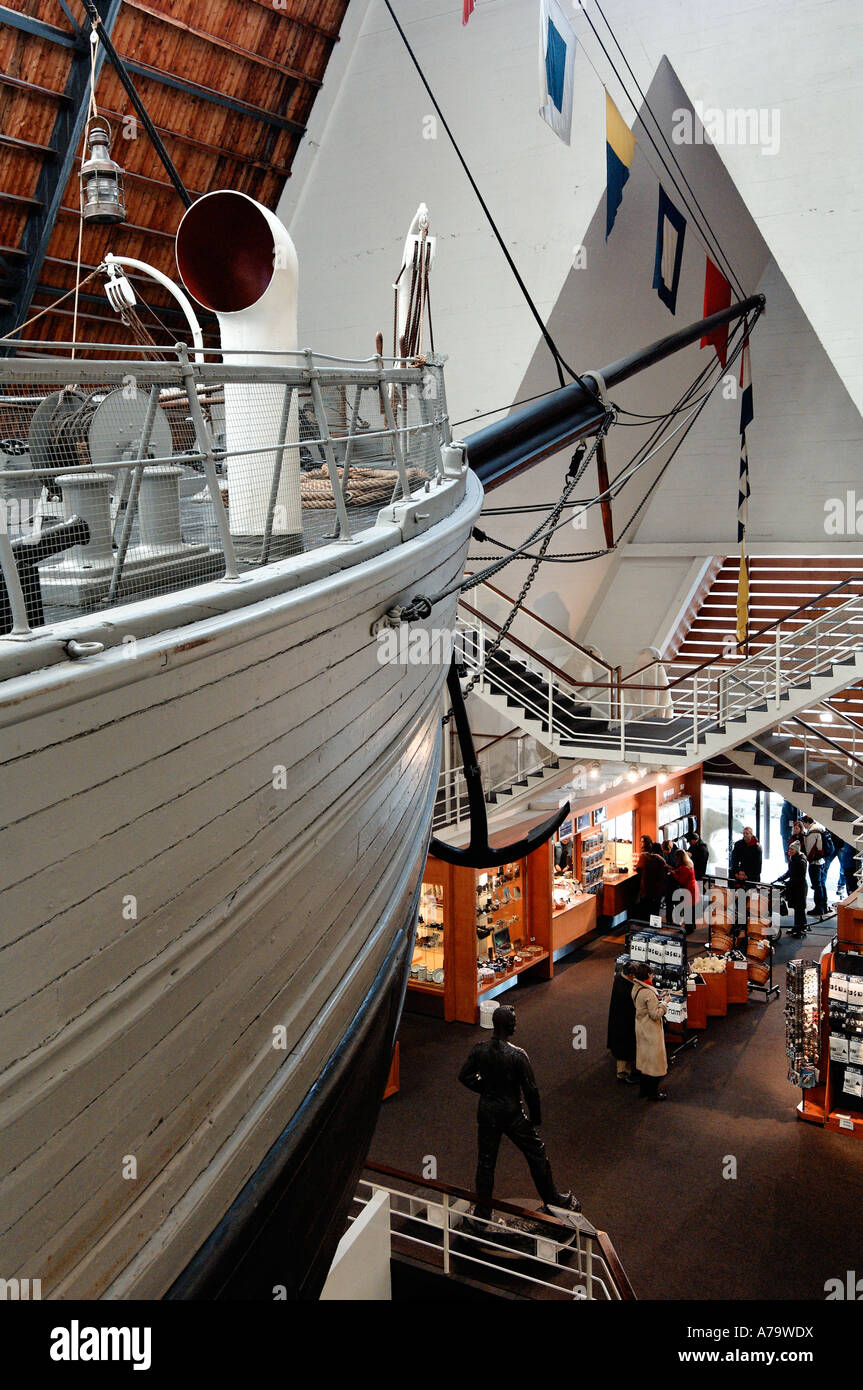 Polarskip Fram is a 39m rigged schooner in a museum in Oslo Norway Stock Photo