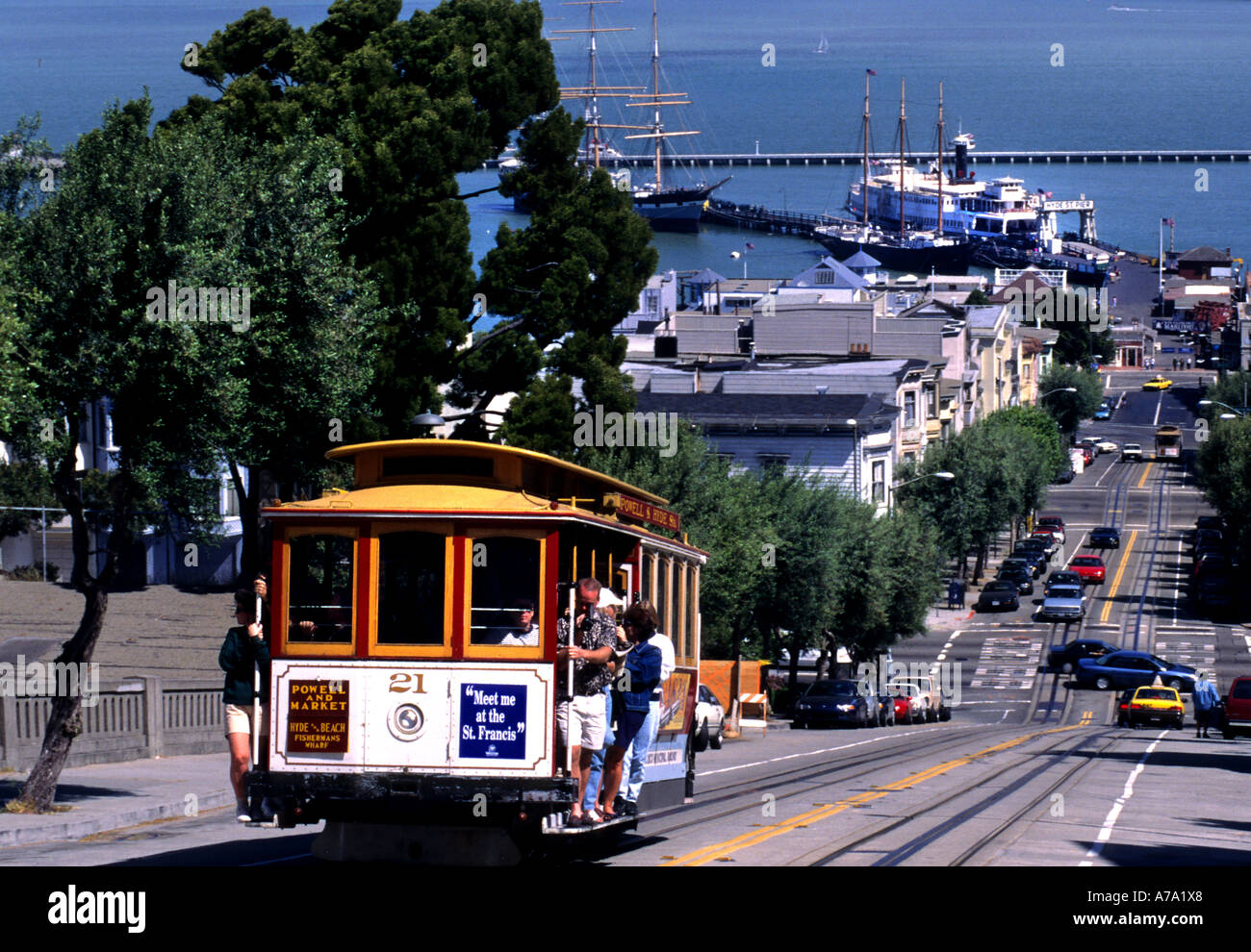 Cable Cars Municipal Railway  San Francisco California United States of America Stock Photo