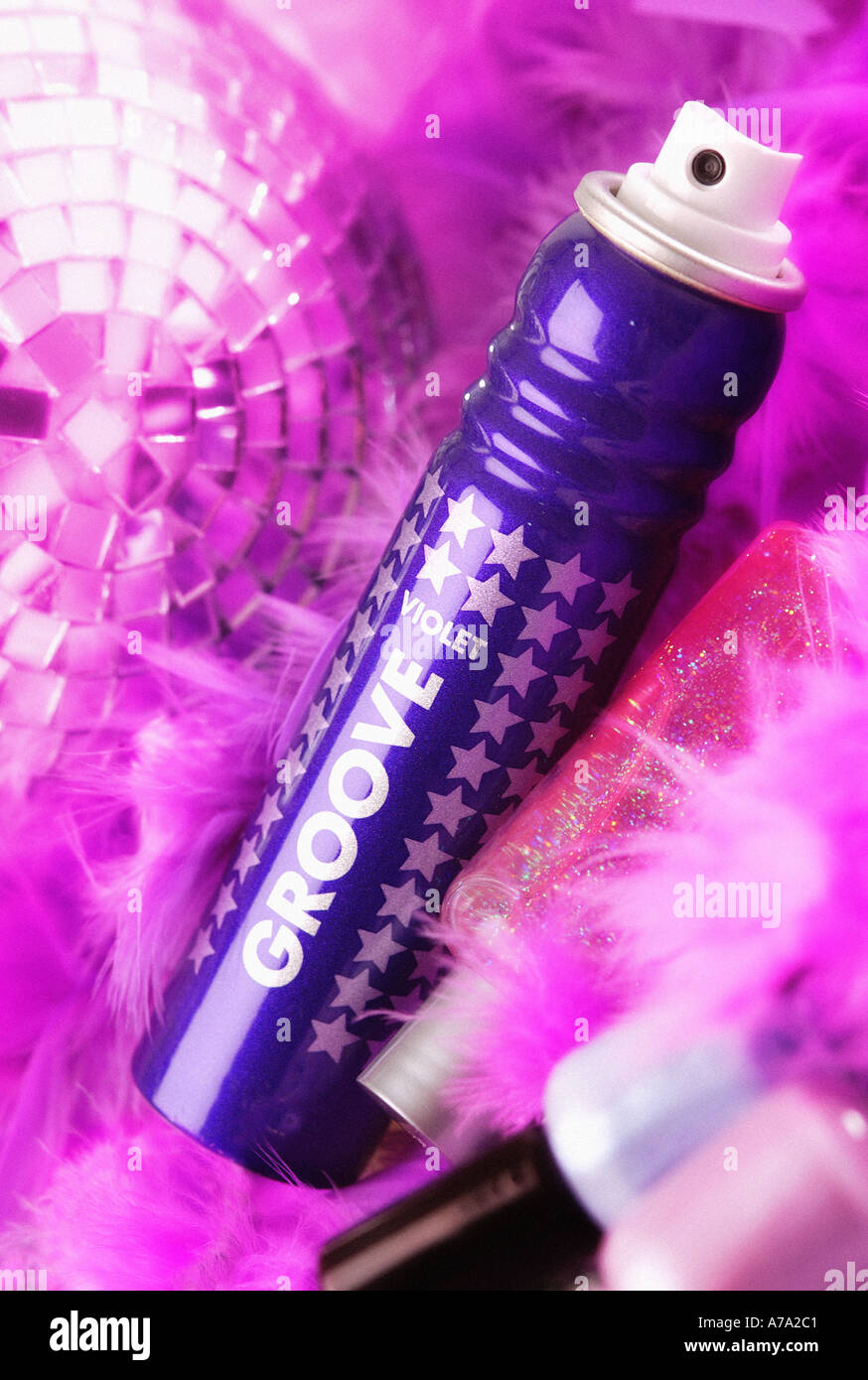 violet groove spray Stock Photo
