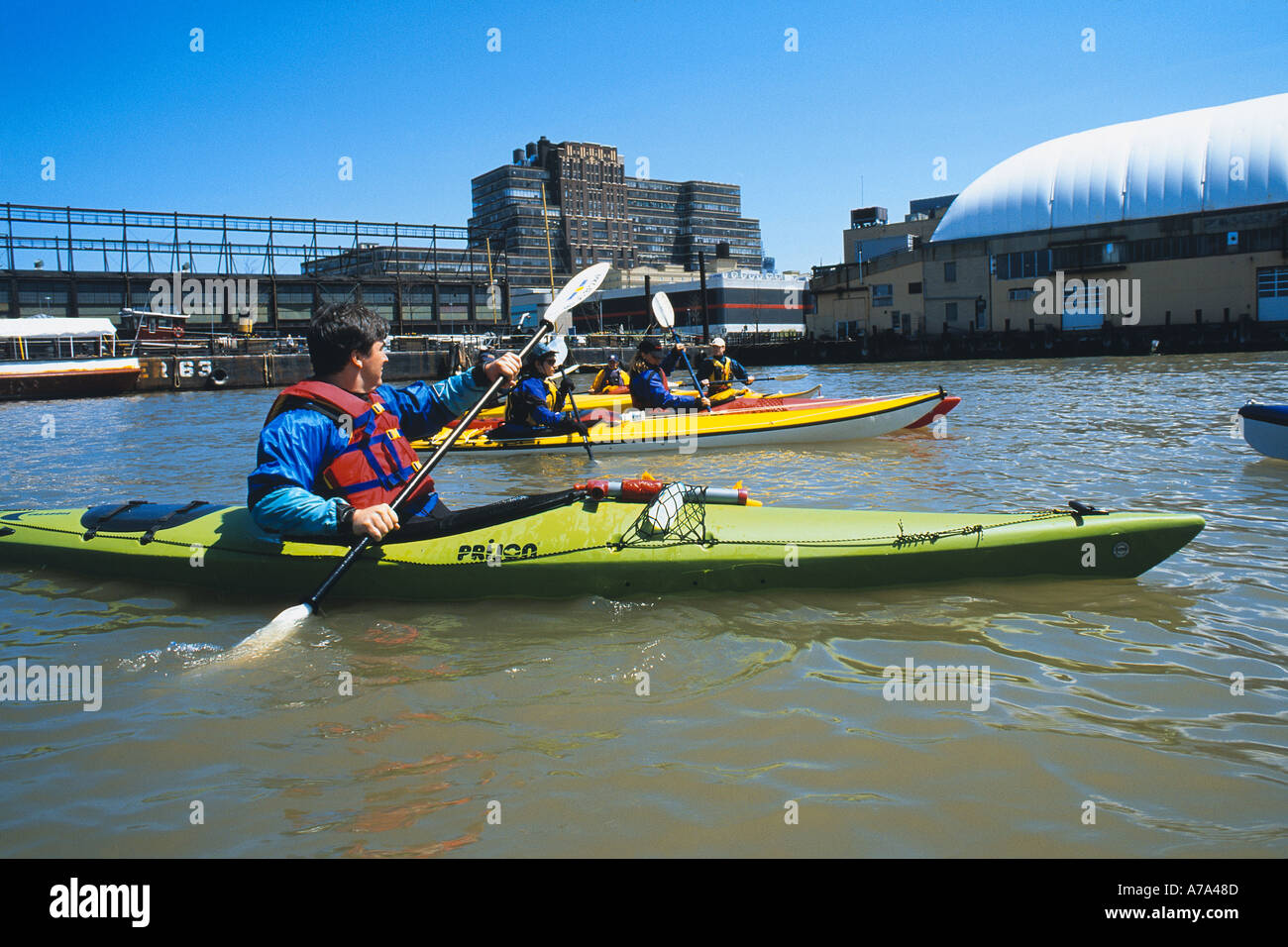 Manhattan Kayak Company Chelsea Piers Manhattan New York Stock Photo