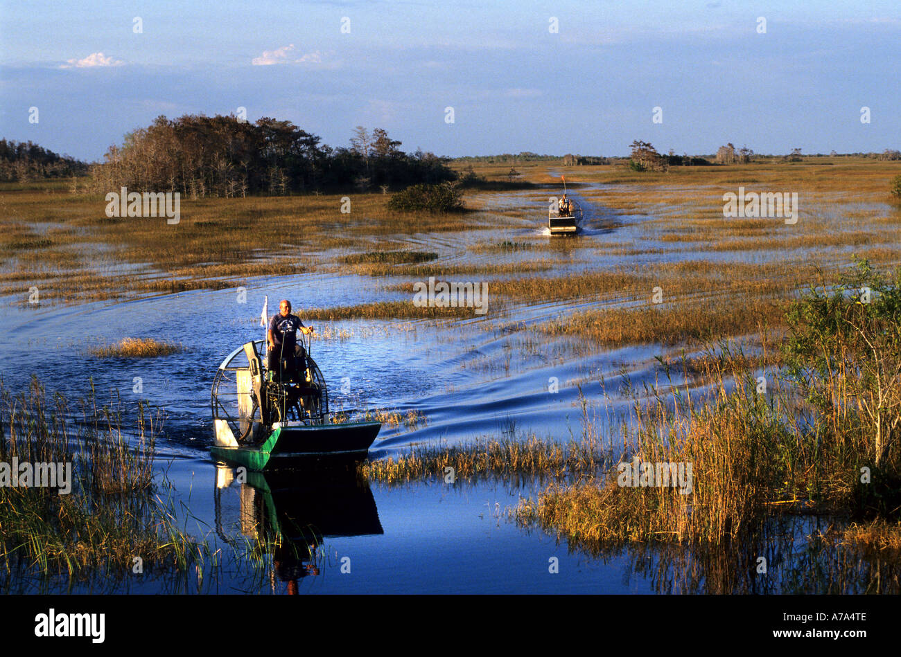 Everglades airboat aircraft type propeller boat Stock Photo Alamy