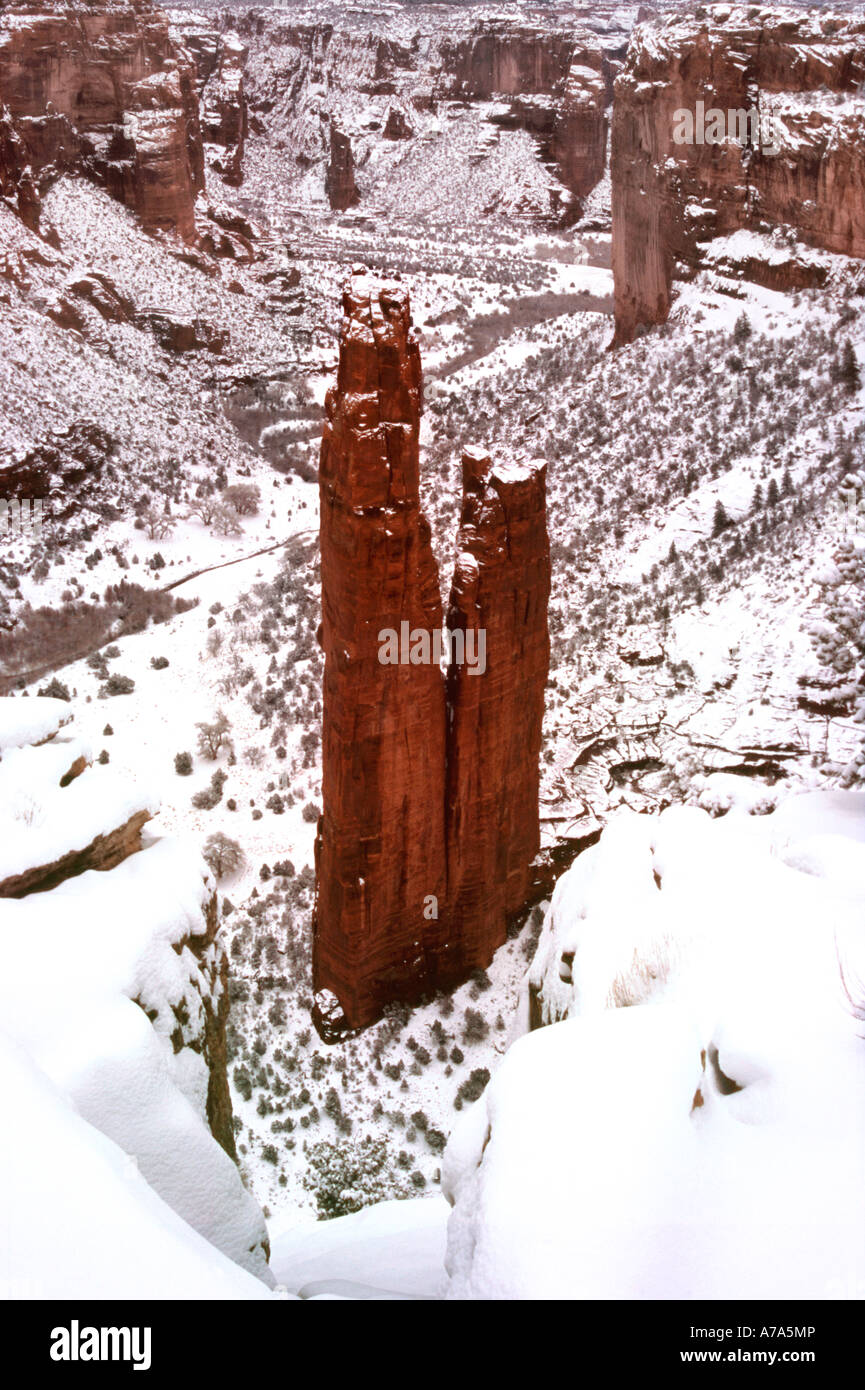 spider rock in the snow Stock Photo