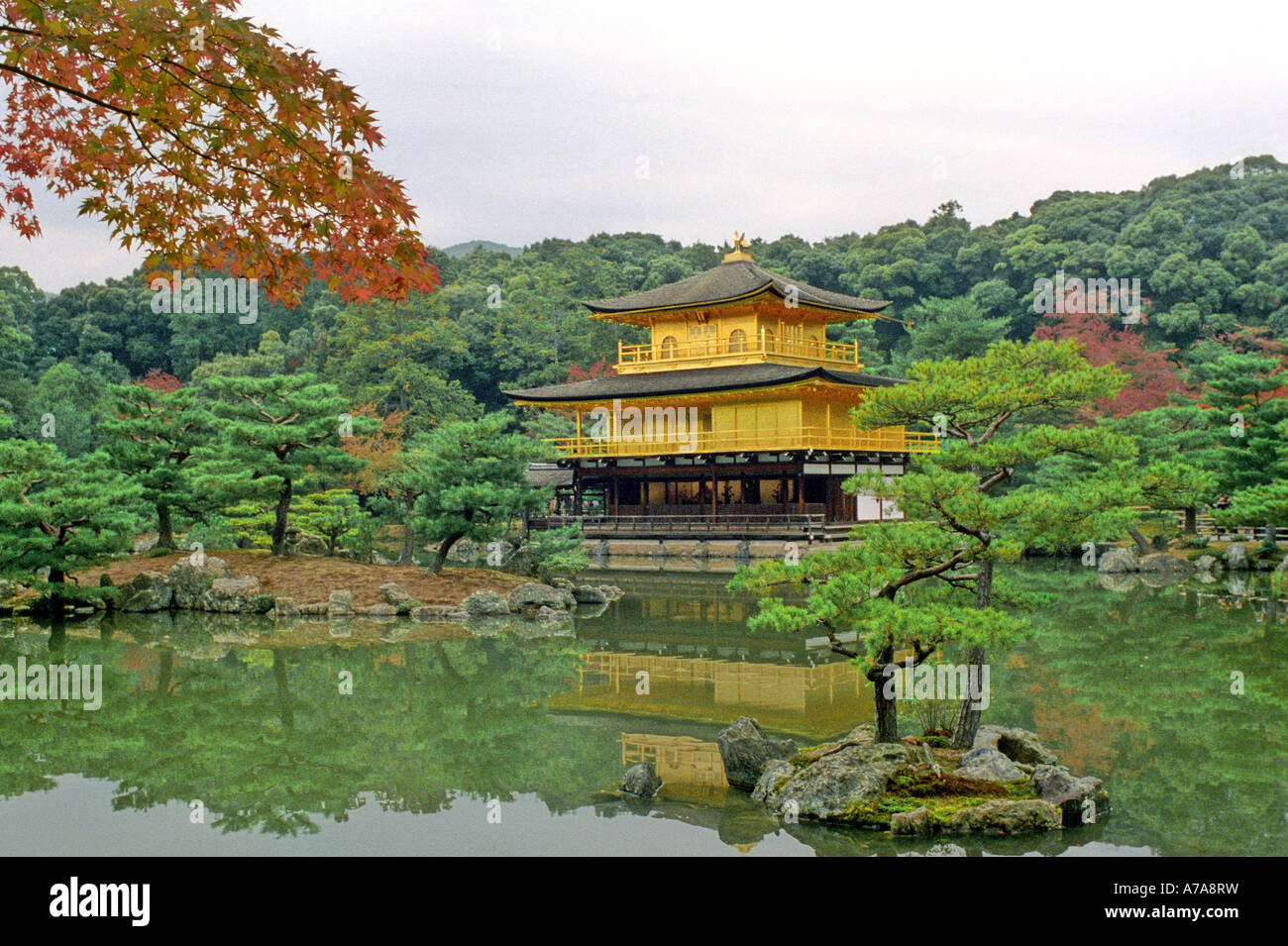 Rokuonji/ Kinkakuji Temple/ Temple of the Golden Pavillon in Kyoto Stock Photo