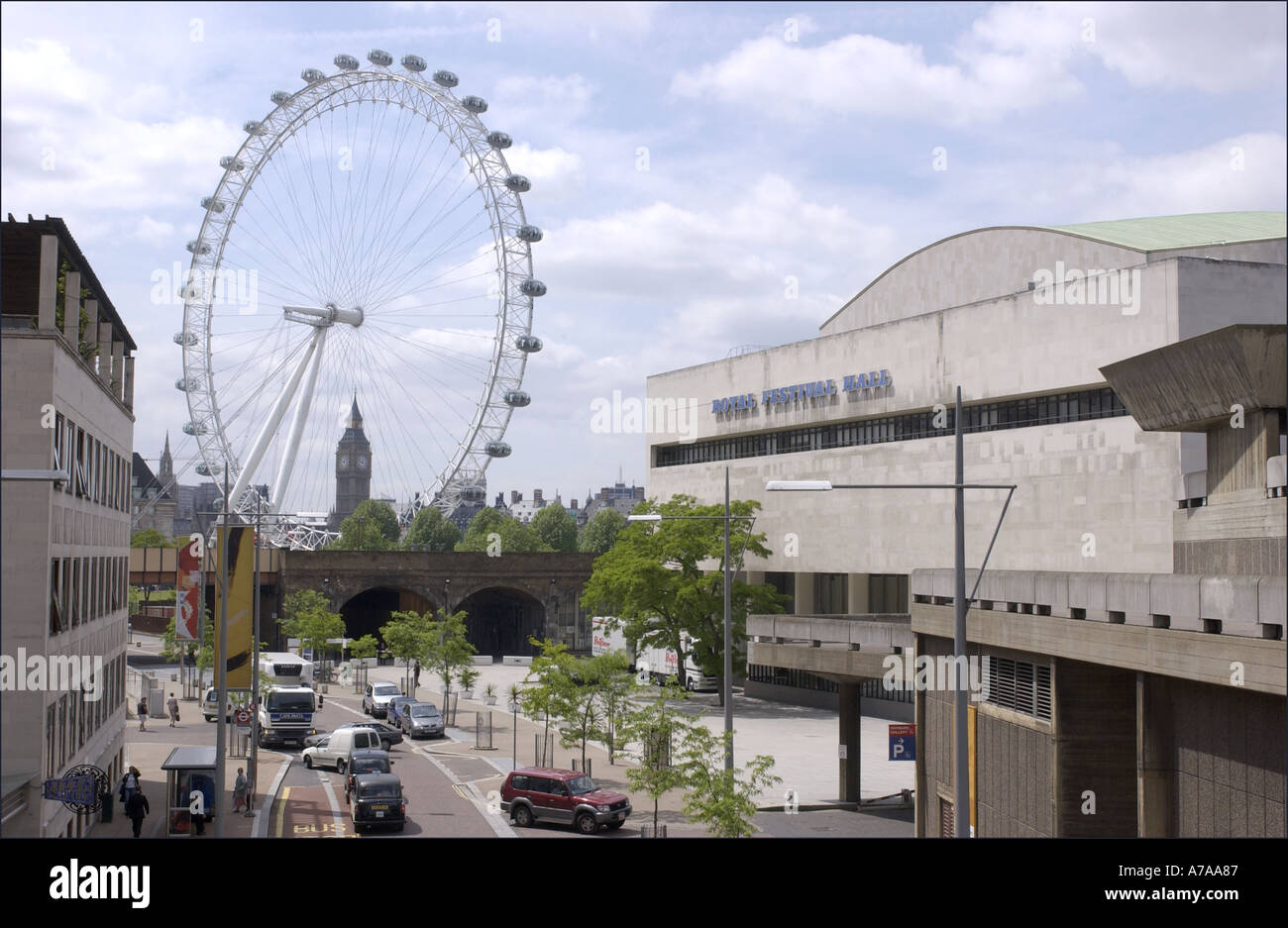 Royal Festival Hall and London Eye London Stock Photo - Alamy