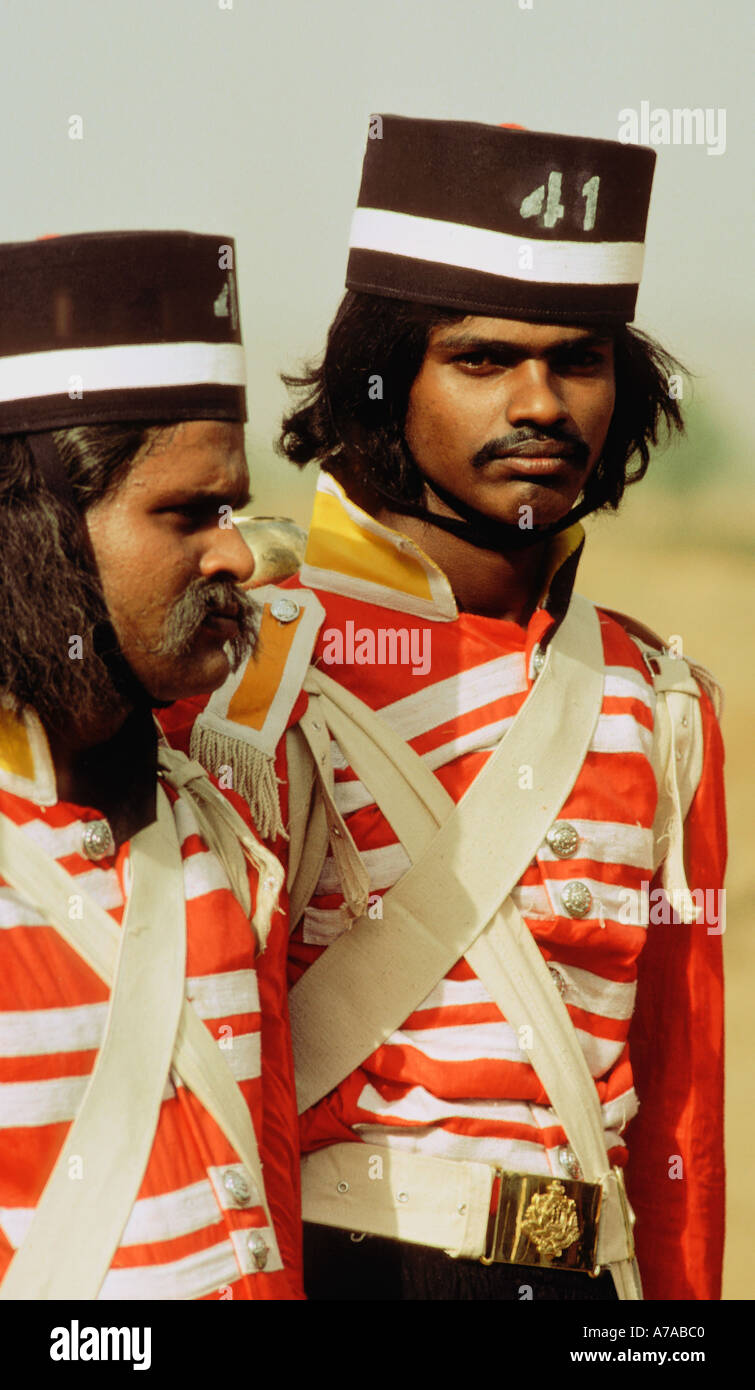 2 Native troopers 41st Regt of period 1857 siege of Lucknow From Film The Chess Players  Stock Photo