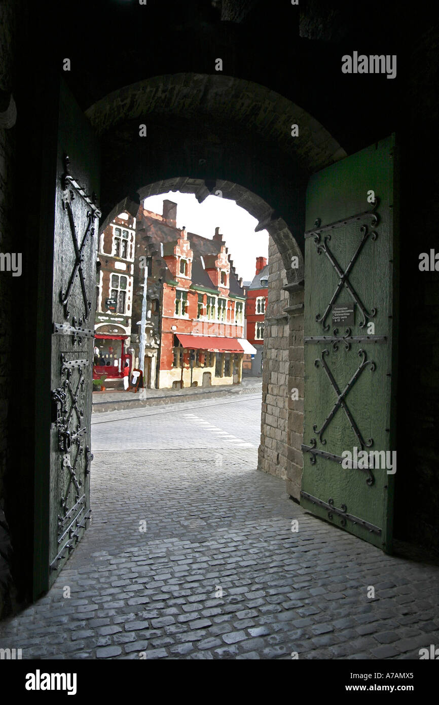 COUNTS CASTLE GRAVENSTEEN GHENT GENT GAND Stock Photo