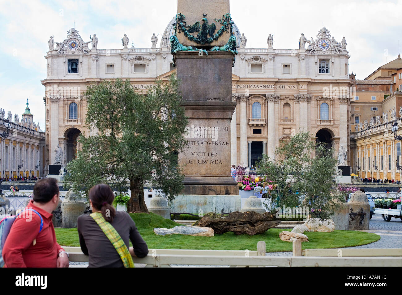 Artificial Garden And Olive Tree Built At St Peter Square For