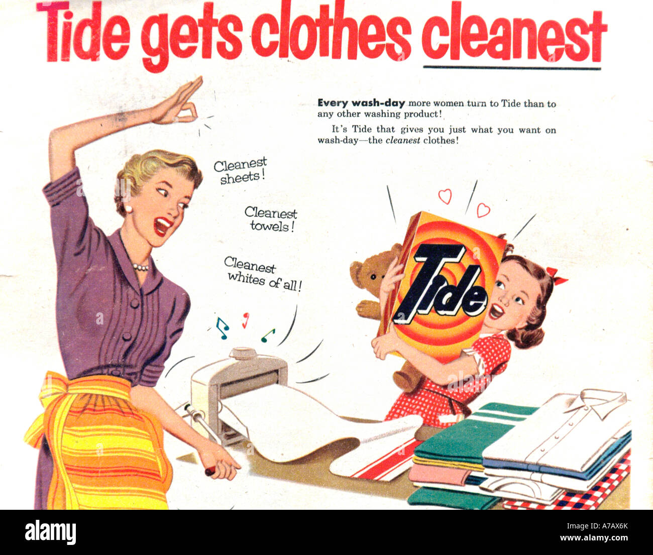Tide advert 1954  EDITORIAL USE ONLY Stock Photo
