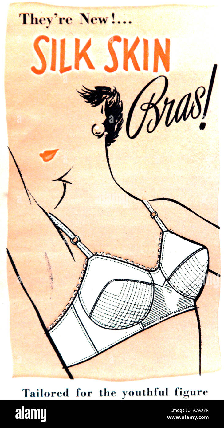 Silk Skin Bra Advert 1954 EDITORIAL USE ONLY Stock Photo - Alamy