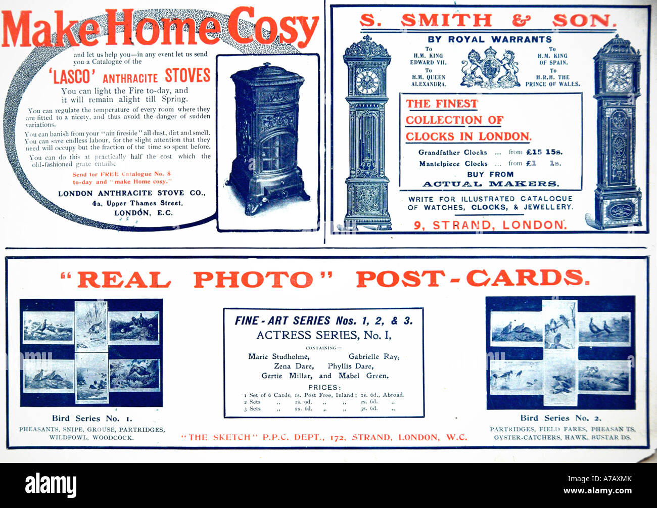 Advertisements 1909 Stock Photo