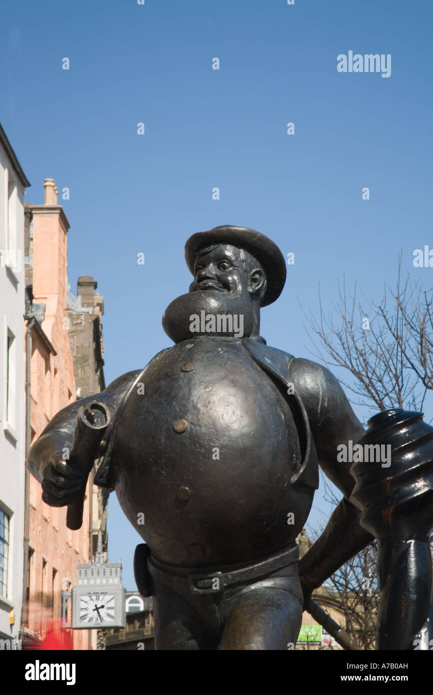 Desperate Dan is a wild west character in the British comic The Dandy , this statue in Dundee City centre Tayside UK Stock Photo