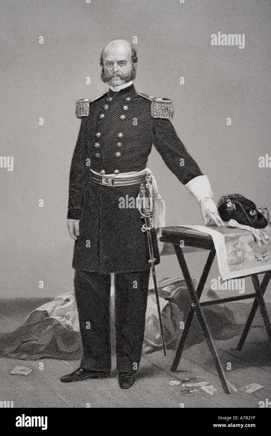 Ambrose Everett Burnside, 1824- 1881.  Union general in the American Civil War Stock Photo
