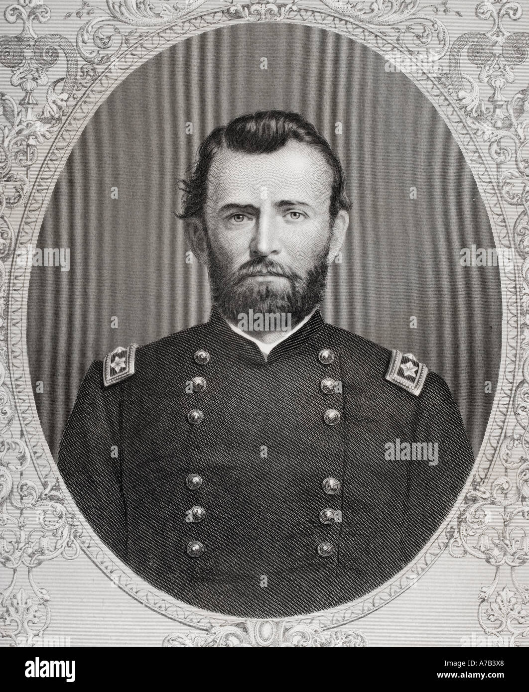 Ulysses S. Grant, 1822 - 1885.  Commmander of Union armies in the  American Civil War and 18th President of the  United States of America. Stock Photo