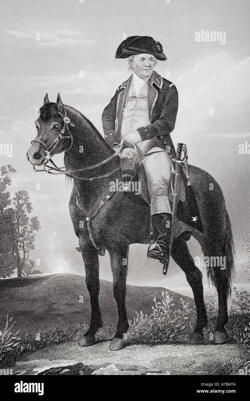 Israel Putnam, aka Old Put, 1718 - 1790.  Army officer during the American Revolutionary War. Stock Photo