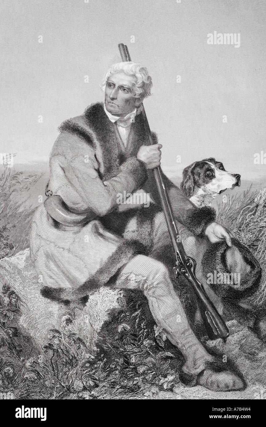 Daniel Boone, 1734 - 1820.  American pioneer, woodsman, frontiersman and legendary hero. Stock Photo