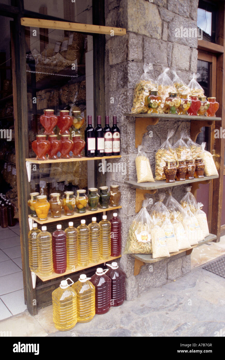 Greece Local Caption Delphi Town of Delphi Store Front Oil and Wine