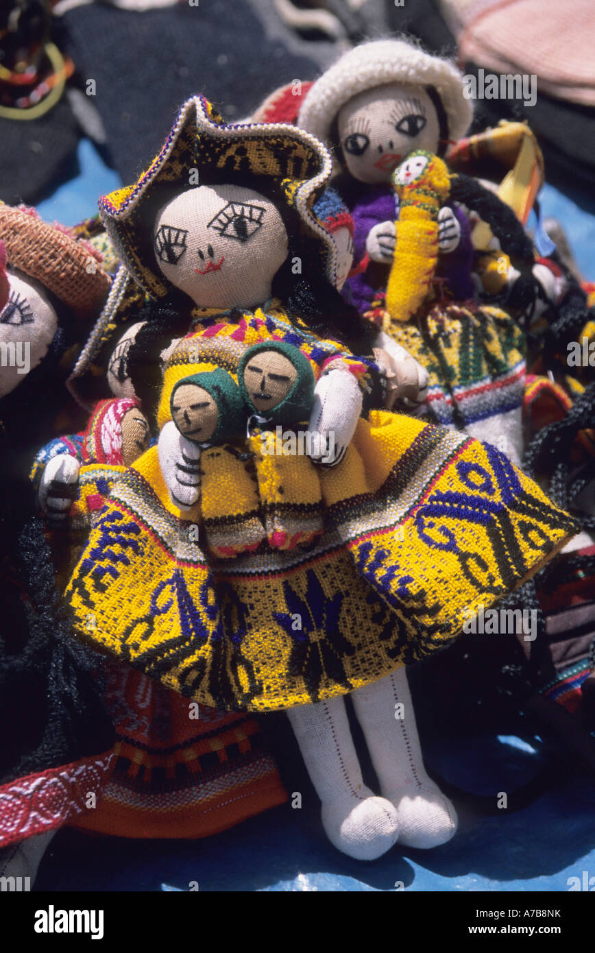 Peru Local Caption Urabamba Valley Local Woven Dolls Stock Photo