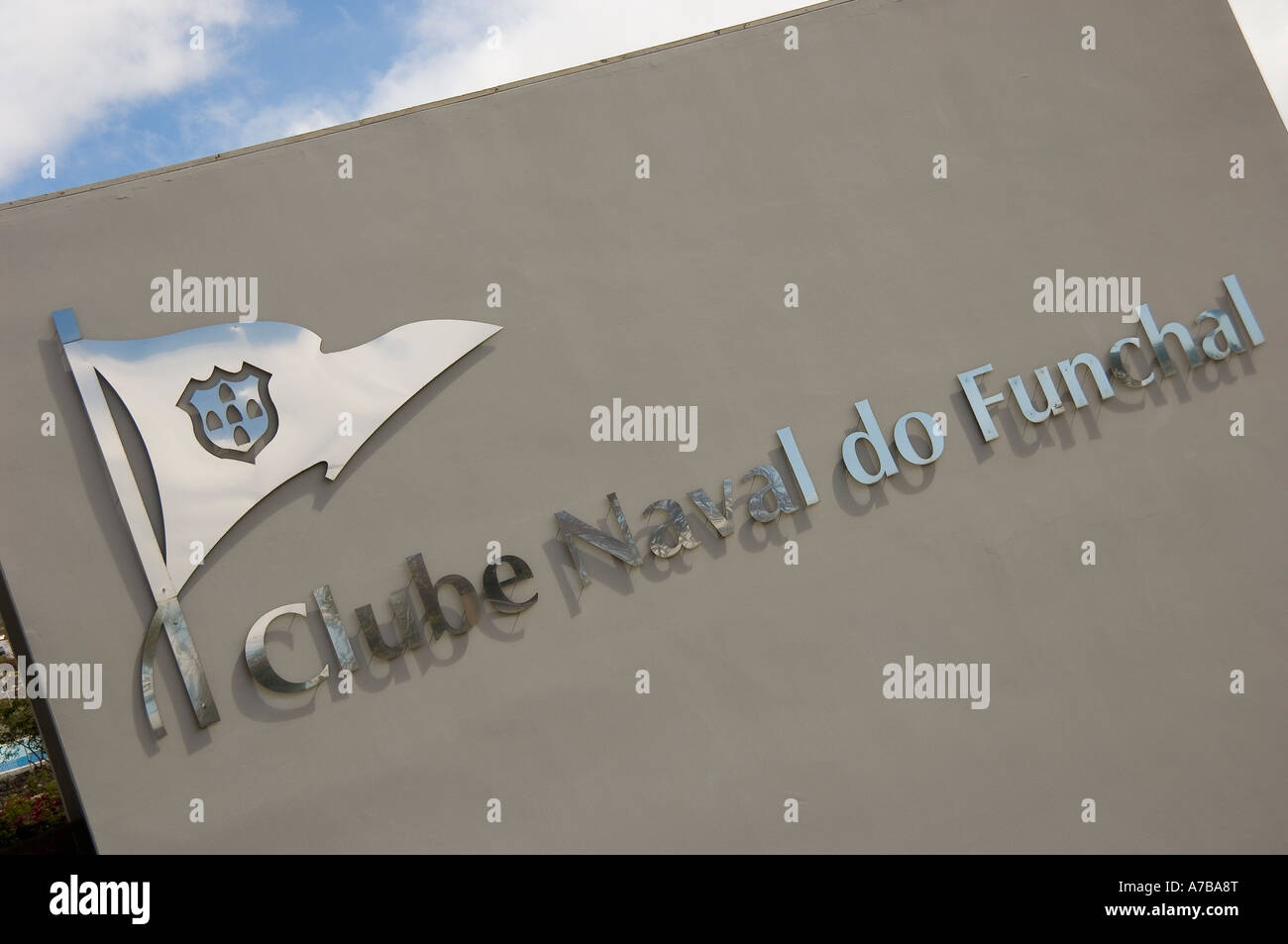 Signage of the Clube Naval do Funchal Madeira Portugal EU Europe Stock Photo