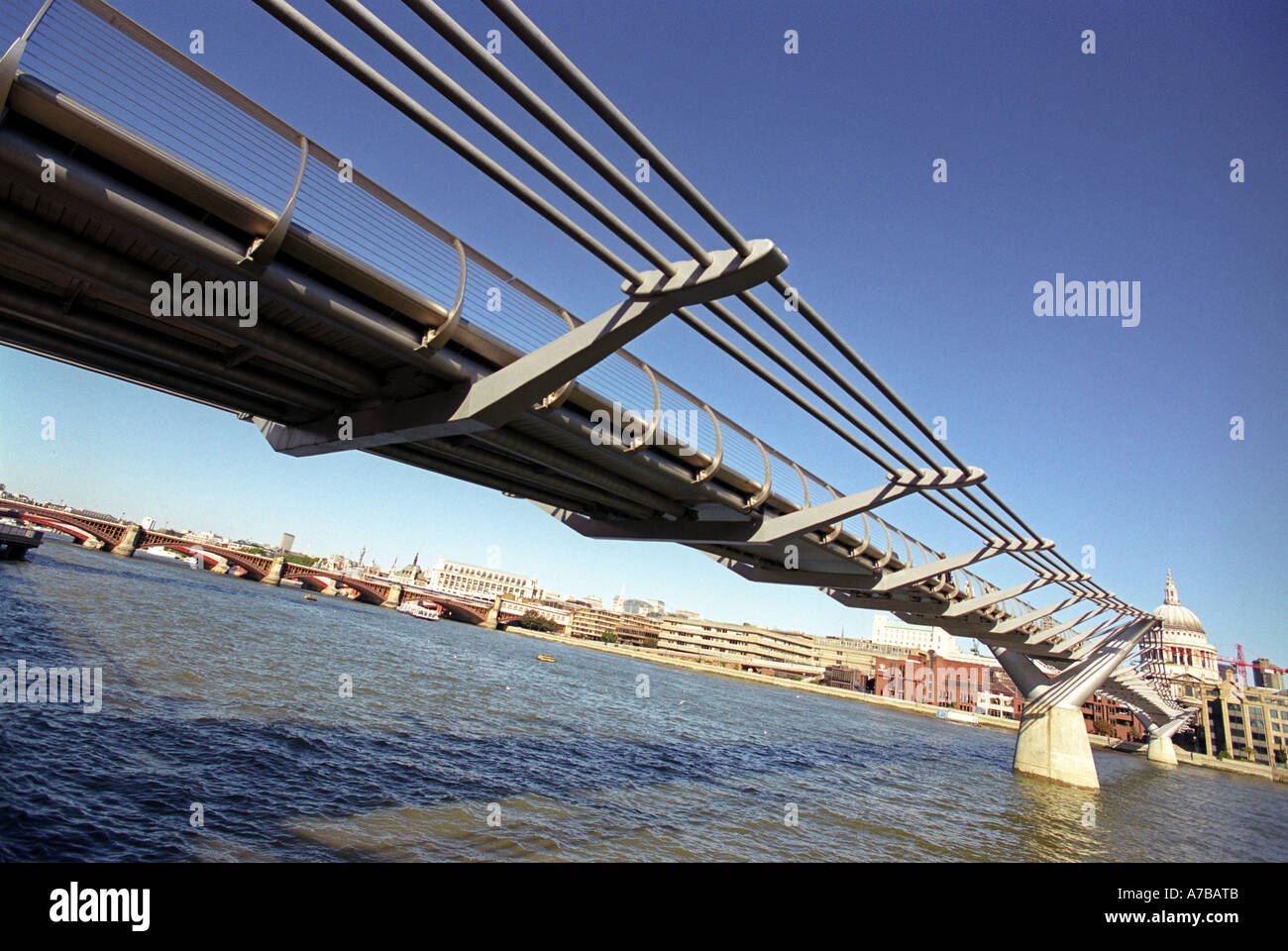 Millennium Bridge in London Britain UK Stock Photo